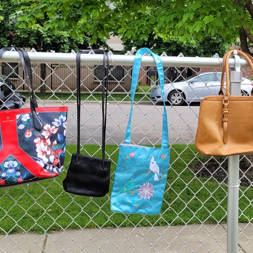 4 purses floral Nanette Lepore, blk one Nine West-